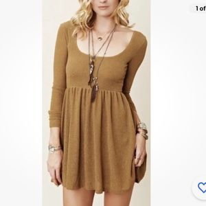 Free People Gold Glitter Dress